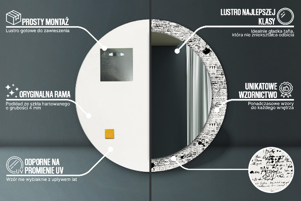 Round printed mirror Template