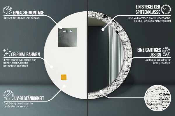 Round printed mirror Template