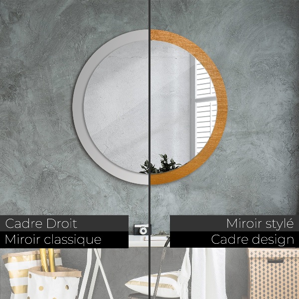 Round printed mirror Metal surface