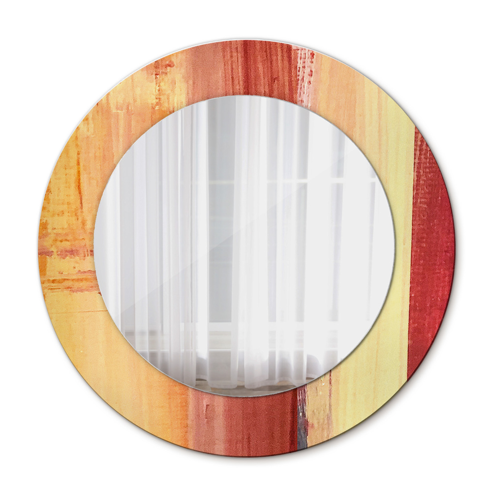 Round printed mirror Abstract picture