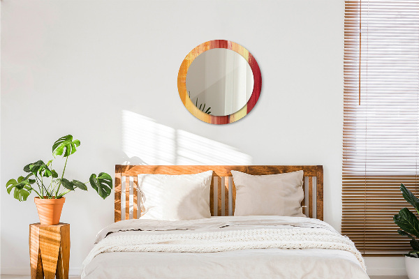Round printed mirror Abstract picture