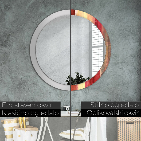Round printed mirror Abstract picture