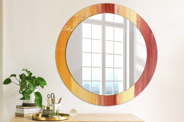 Round printed mirror Abstract picture
