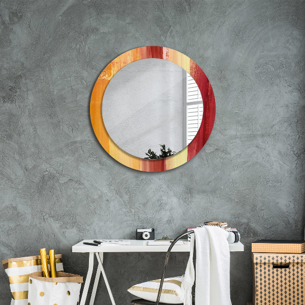 Round printed mirror Abstract picture