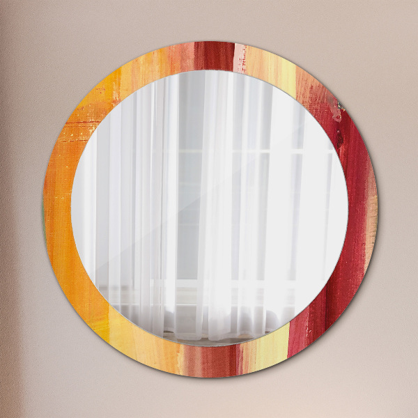 Round printed mirror Abstract picture