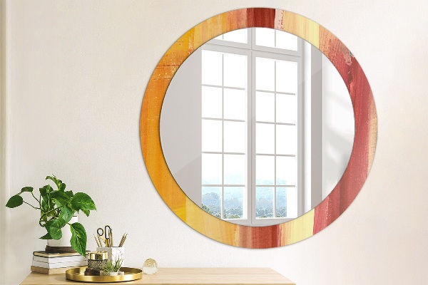 Round printed mirror Abstract picture