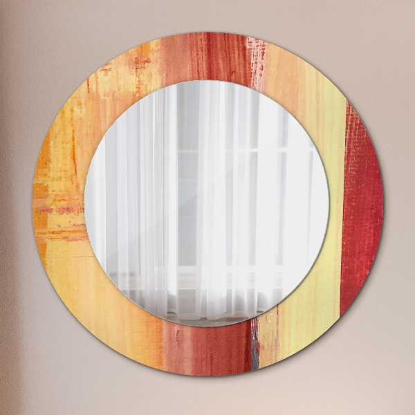 Round printed mirror Abstract picture