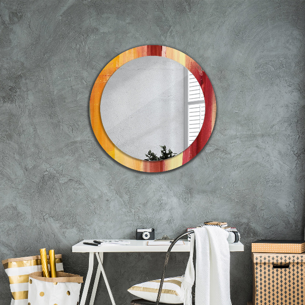 Round printed mirror Abstract picture