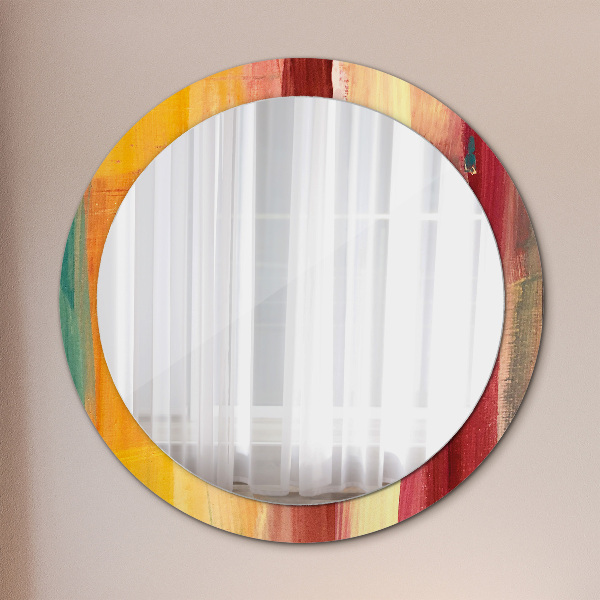 Round printed mirror Abstract picture
