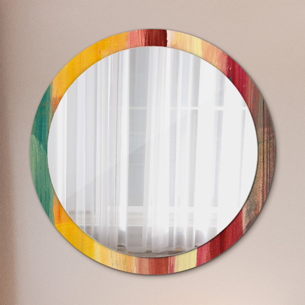 Round printed mirror Abstract picture