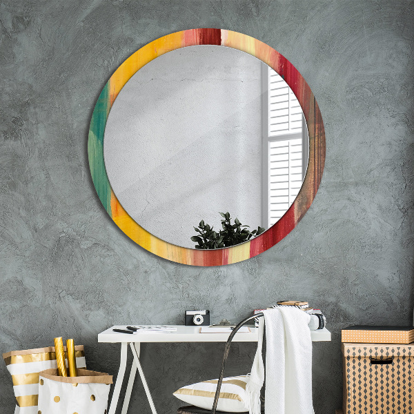 Round printed mirror Abstract picture