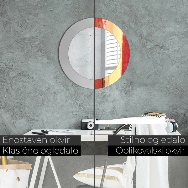 Round printed mirror Abstract picture