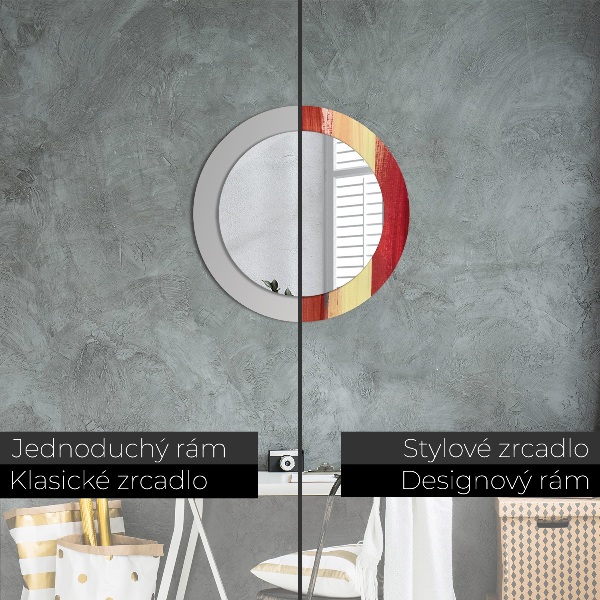 Round printed mirror Abstract picture