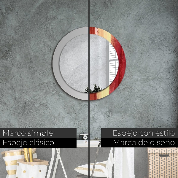 Round printed mirror Abstract picture