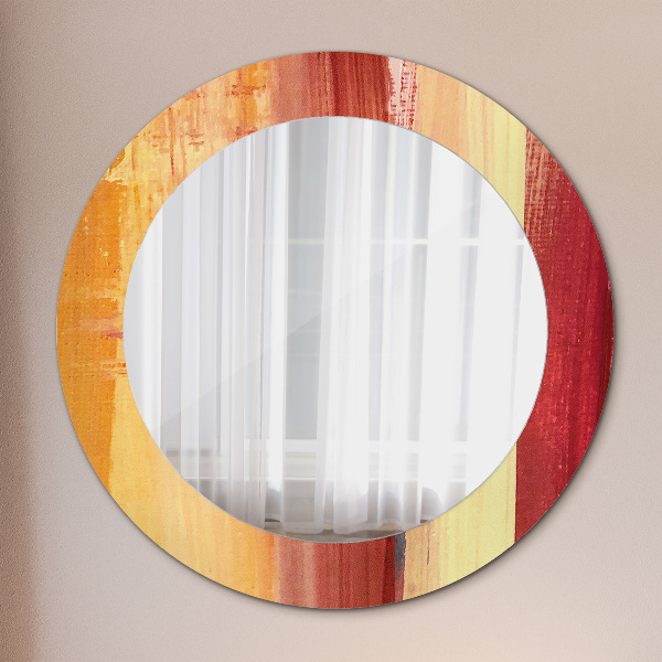 Round printed mirror Abstract picture