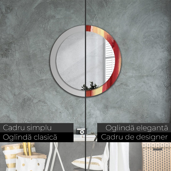 Round printed mirror Abstract picture