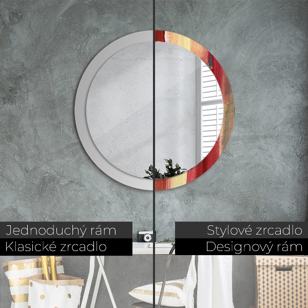 Round printed mirror Abstract picture