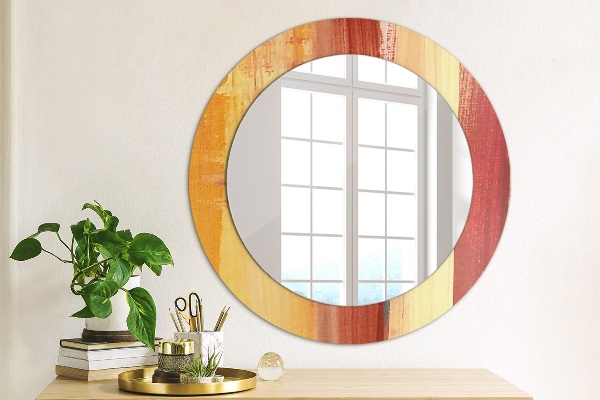 Round printed mirror Abstract picture