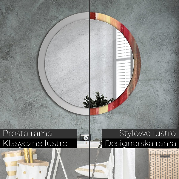 Round printed mirror Abstract picture
