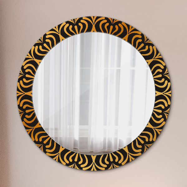 Round printed mirror Golden mandala