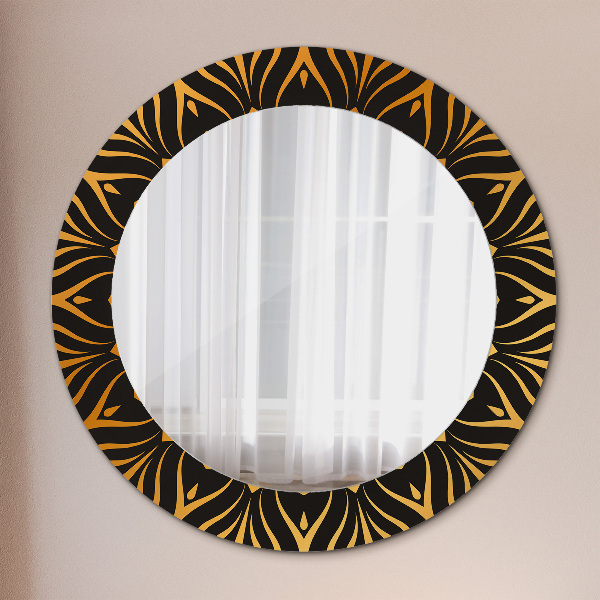 Round printed mirror Golden mandala