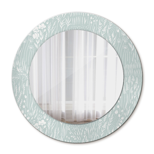 Round decorative mirror Composition manually drawn