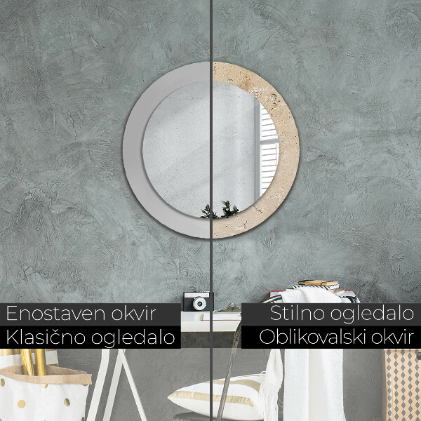 Round decorative mirror Natural stone