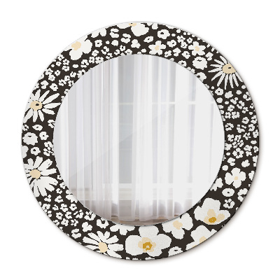 Round decorative mirror Stokrotka ivory
