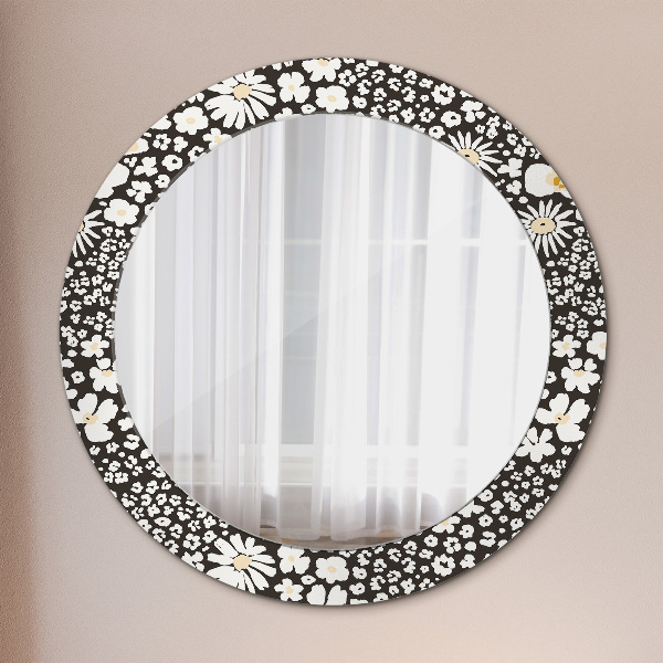 Round decorative mirror Stokrotka ivory