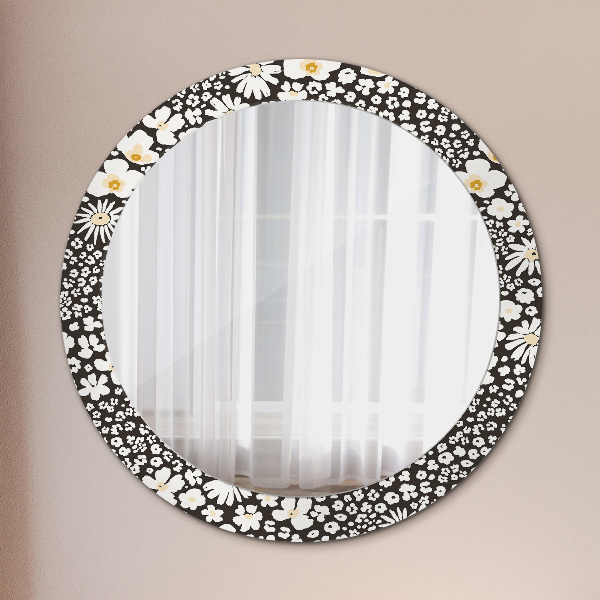 Round decorative mirror Stokrotka ivory
