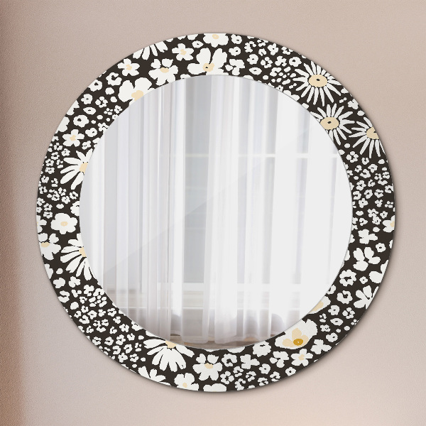 Round decorative mirror Stokrotka ivory
