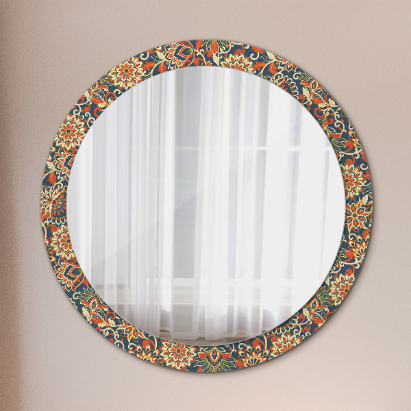 Round mirror frame with print Flower year illustration