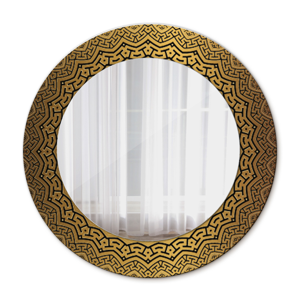 Round printed mirror Greek ornament