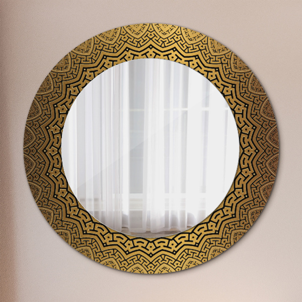 Round printed mirror Greek ornament