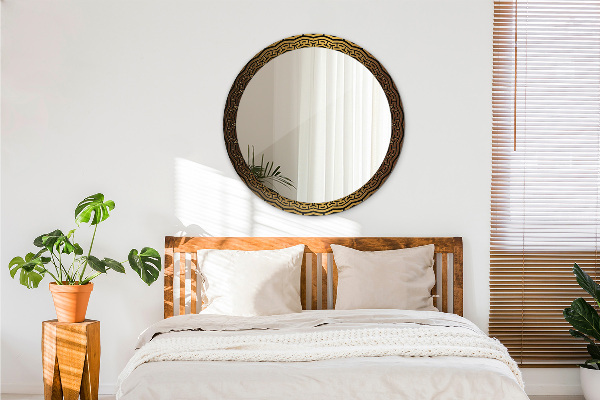 Round printed mirror Greek ornament