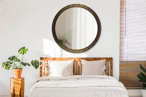 Round printed mirror Greek ornament