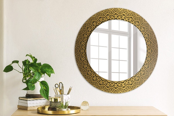 Round printed mirror Greek ornament