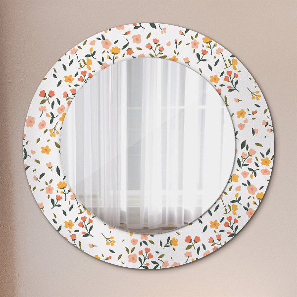 Round printed mirror Small sweet flowers