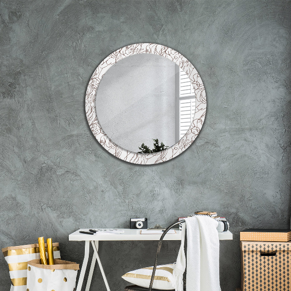 Round wall mirror decor Art lines