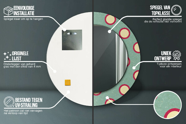 Round wall mirror decor Dots