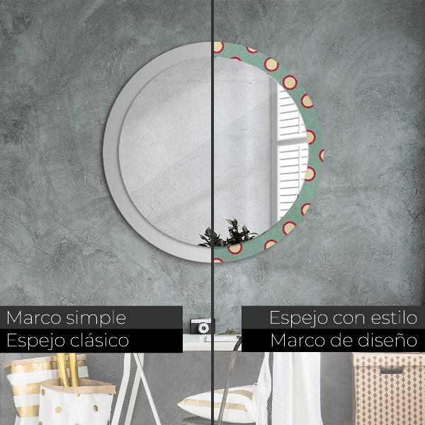 Round wall mirror decor Dots