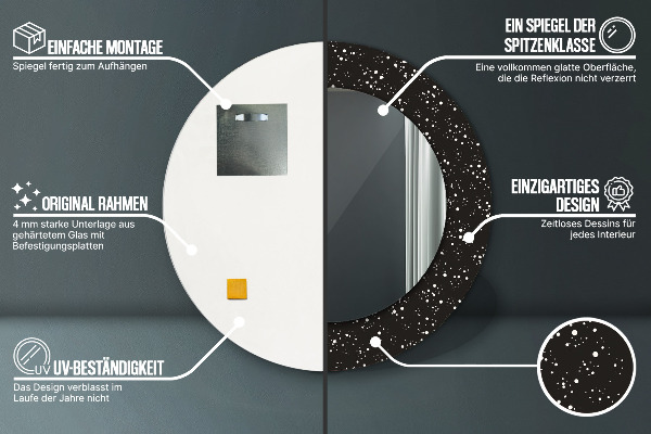 Round wall mirror decor Chaotic dots