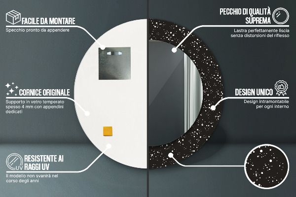 Round wall mirror decor Chaotic dots