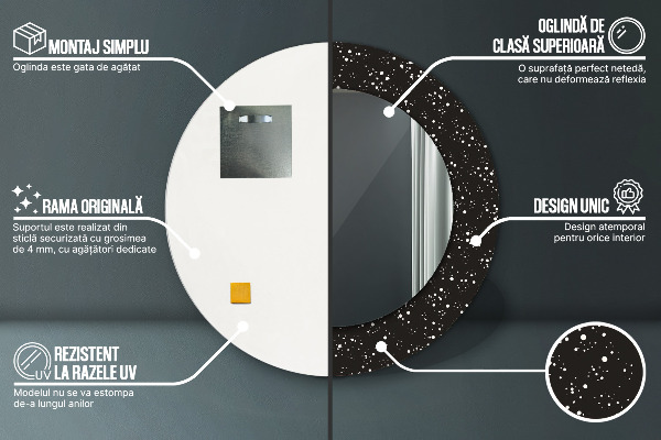 Round wall mirror decor Chaotic dots