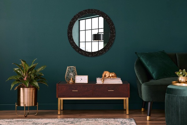 Round wall mirror decor Chaotic dots