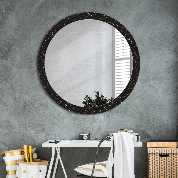 Round wall mirror decor Chaotic dots
