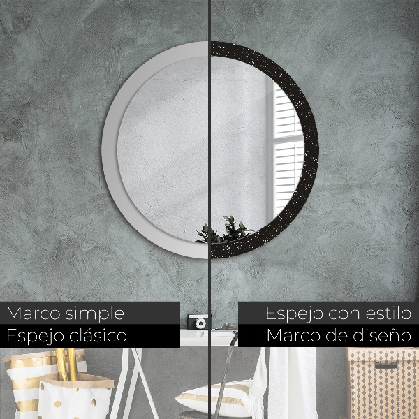 Round wall mirror decor Chaotic dots