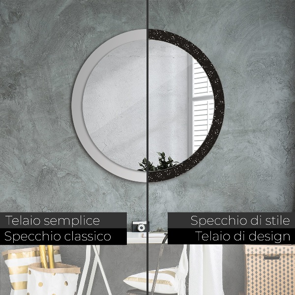 Round wall mirror decor Chaotic dots