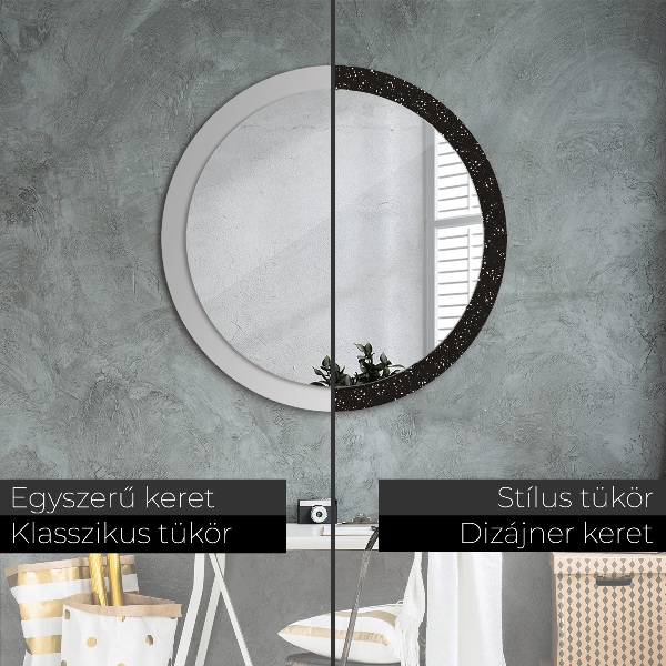 Round wall mirror decor Chaotic dots