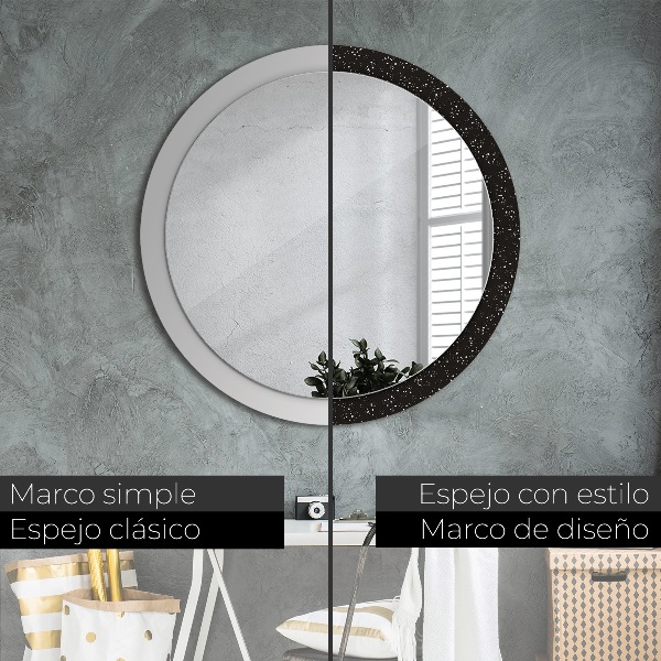 Round wall mirror decor Chaotic dots